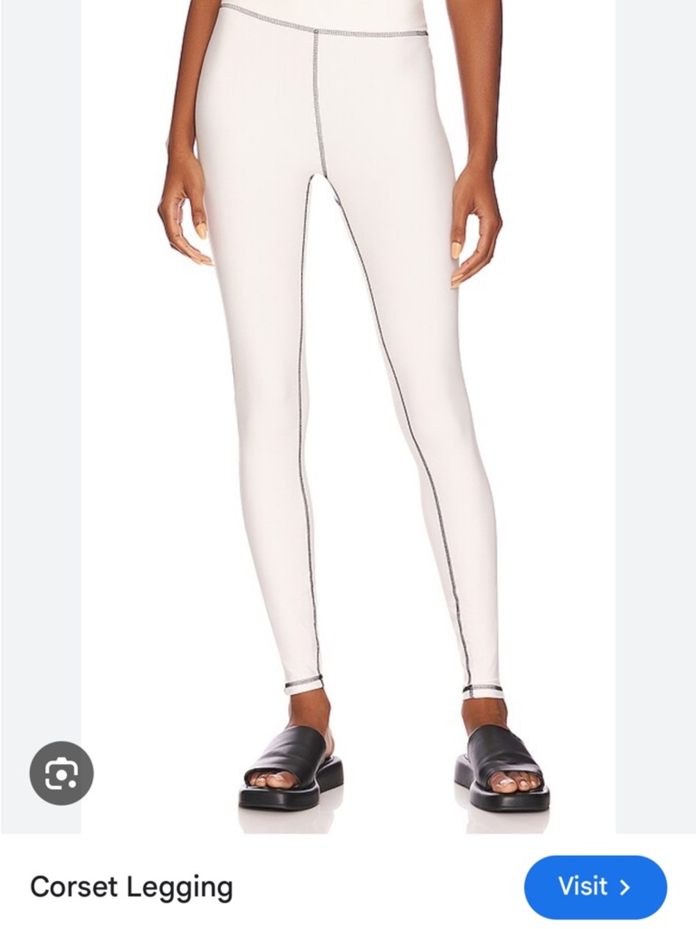 WeWoreWhat Cream Corset-Style High-Rise Leggings